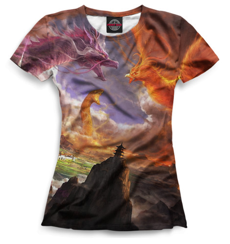 

Футболки Print Bar, Белый, Драконы