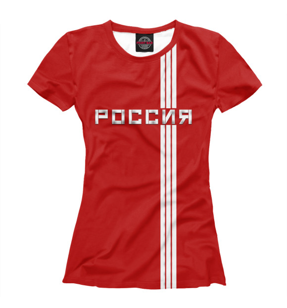 Футболка для девочек с изображением Спортивная Россия цвета Белый