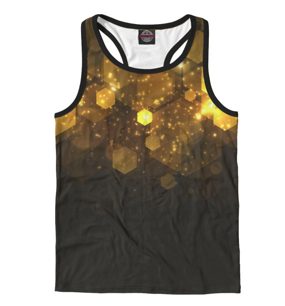 Мужская майка-борцовка с изображением Золото матрицы. цвета Белый