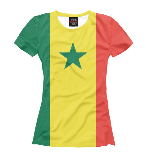 Женская футболка с изображением Сборная Сенегала цвета Белый
