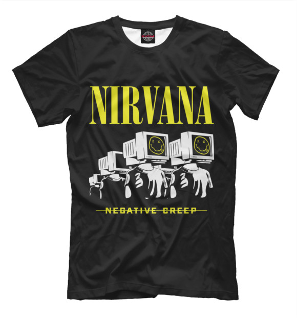 Мужская футболка с изображением Nirvana цвета Черный