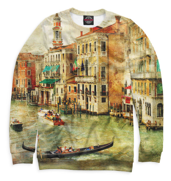 Женский свитшот с изображением Венеция цвета Белый