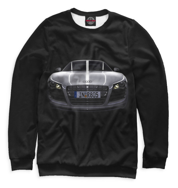 Мужской свитшот с изображением Audi R8 цвета Белый