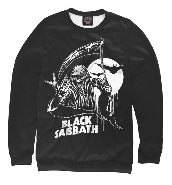 Мужской свитшот с изображением Black Sabbath цвета Белый