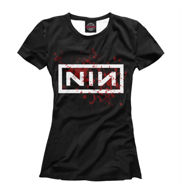 Женская футболка с изображением Nine Inch Nails цвета Белый
