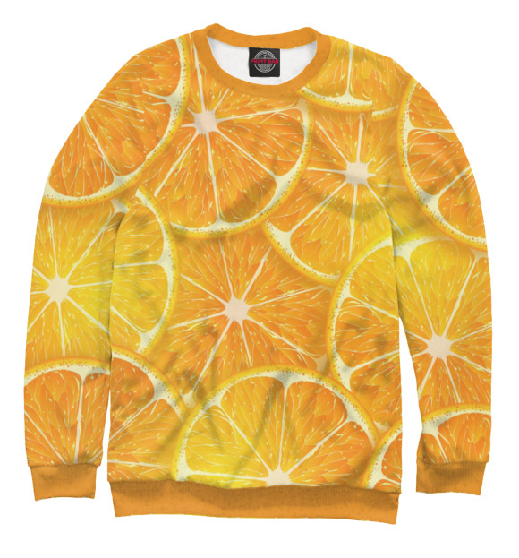 Мужской свитшот с изображением Апельсины цвета Белый