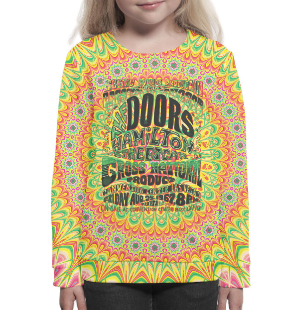 Свитшот для девочек с изображением The Doors цвета Белый