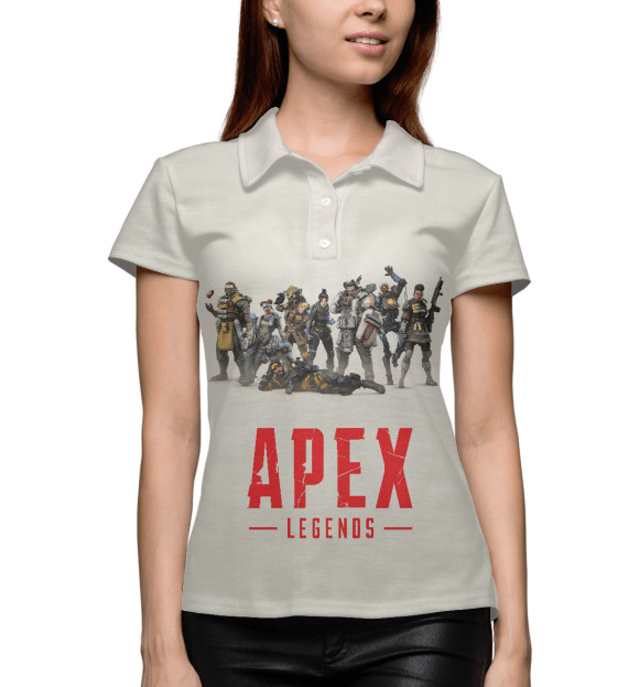 Женское поло с изображением Apex Legends персонажи цвета Белый