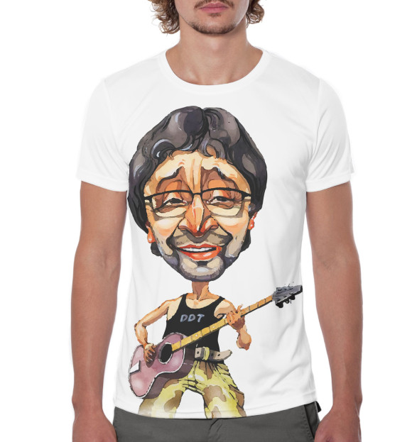 Мужская футболка с изображением Юрий Шевчук цвета Белый