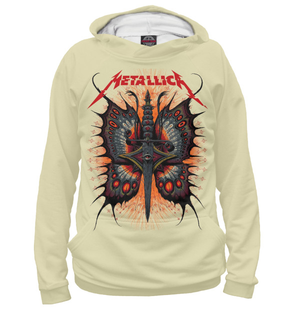 Мужское худи с изображением Metallica цвета Белый