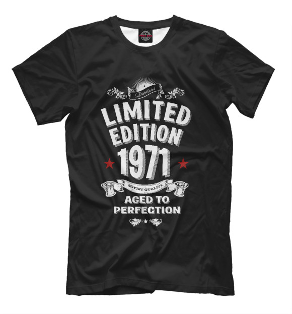 Мужская футболка с изображением Ограниченная серия 1971 цвета Черный