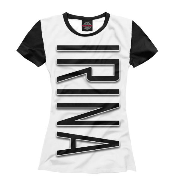 Женская футболка с изображением Irina-black цвета Белый