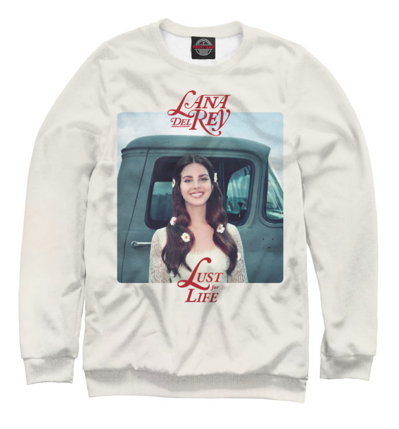 Мужской свитшот с изображением Lana Del Rey – Lust For Life цвета Белый