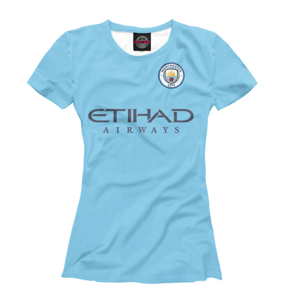 Футболка для девочек с изображением Манчестер Сити цвета Белый