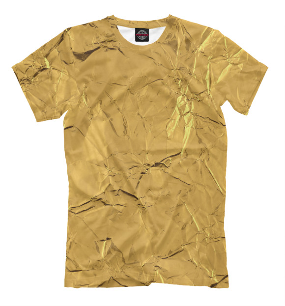 Мужская футболка с изображением Золотая фольга цвета Темно-бежевый