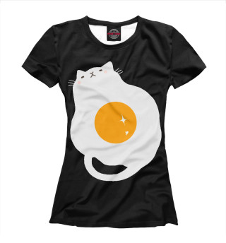 Женская футболка Кот-яичница