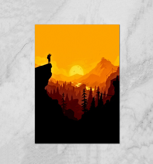 Плакат с притом Firewatch цвета Белый Плакат с изображением Firewatch цвета Белый