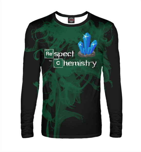 Мужской лонгслив с изображением Respect the chemistry цвета Белый