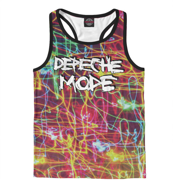Мужская майка-борцовка с изображением Depeche Mode цвета Белый
