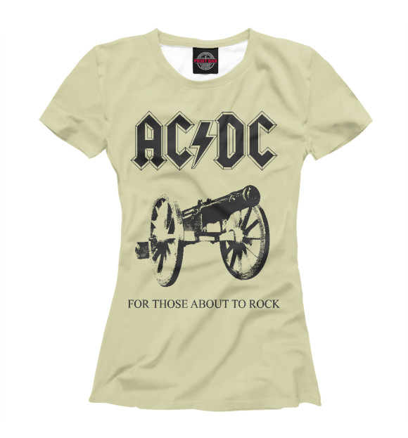 Футболка для девочек с изображением AC/DC цвета Белый