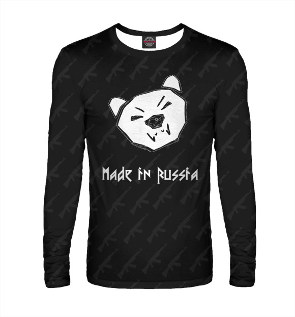 Мужской лонгслив с изображением Made in Russia цвета Белый