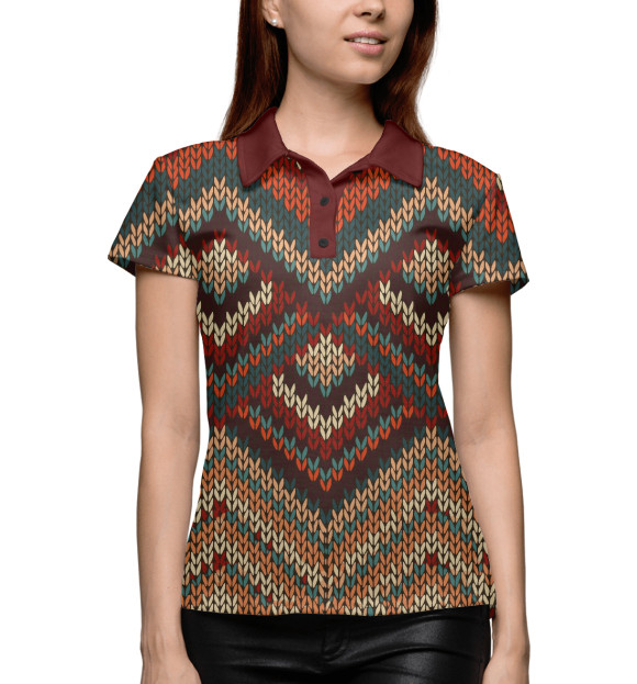 Женское поло с изображением Вязаный свитер цвета Белый