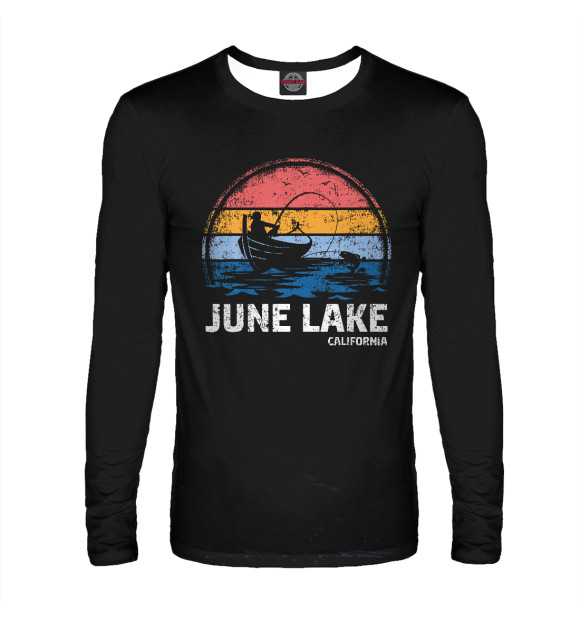 Мужской лонгслив с изображением June Lake California цвета Белый
