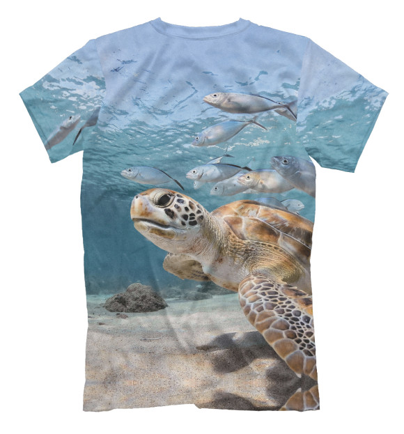 Мужская футболка с изображением Морская черепаха цвета Белый