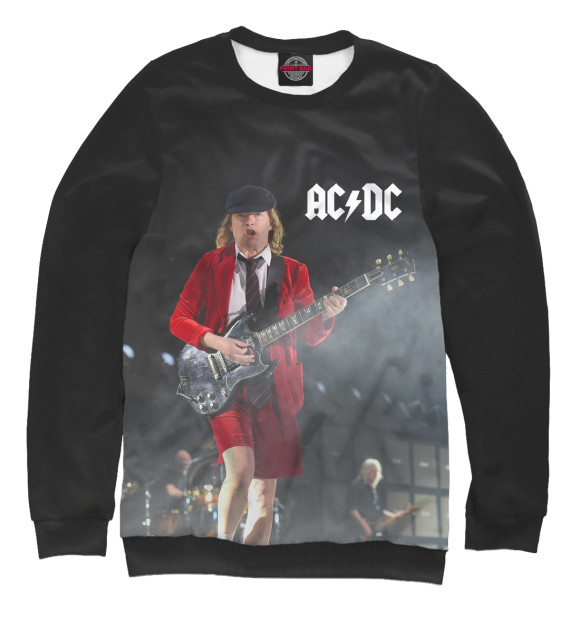 Мужской свитшот с изображением AC/DC цвета Белый