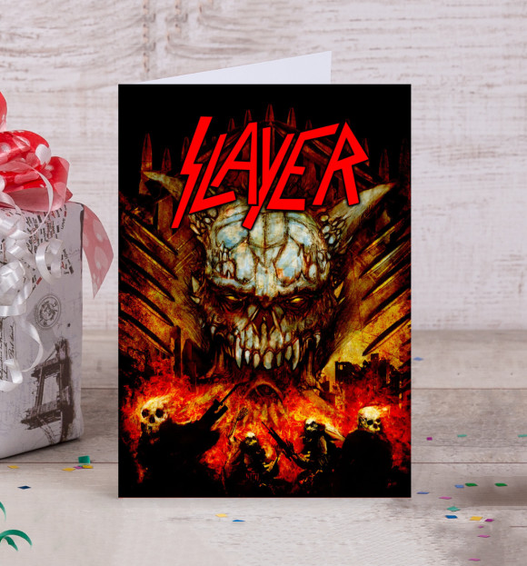 Открытка с изображением Slayer цвета Белый