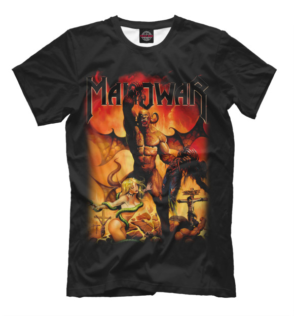 Мужская футболка с изображением Manowar цвета Черный