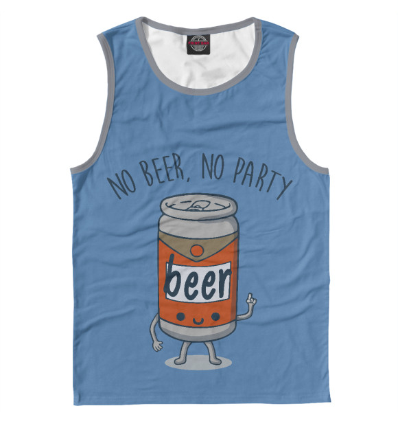 Мужская майка с изображением No Beer No Party цвета Белый