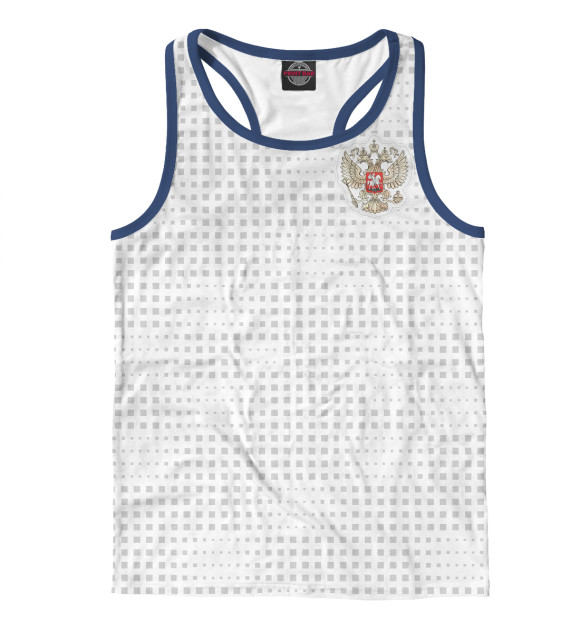 Мужская майка-борцовка с изображением Форма Сборной России цвета Белый