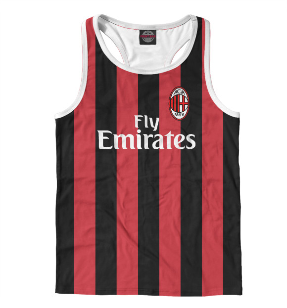 Мужская майка-борцовка с изображением AC Milan цвета Белый