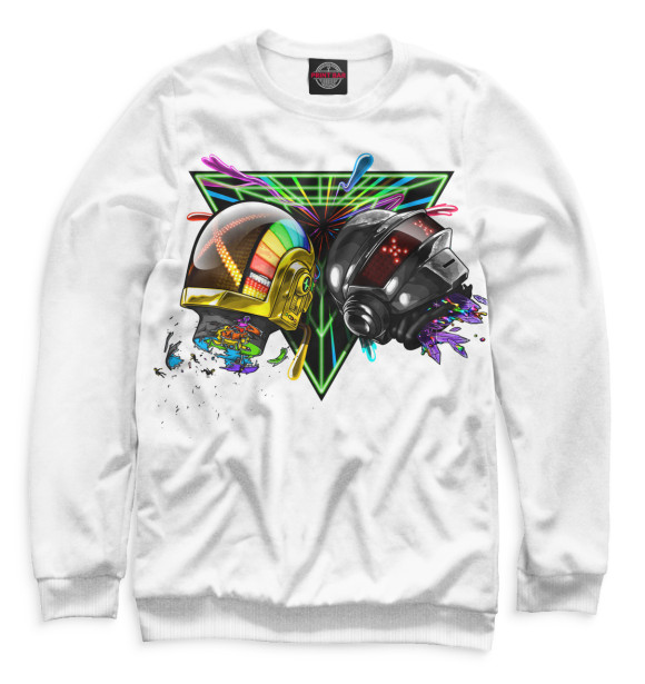 Мужской свитшот с изображением Daft Punk цвета Белый