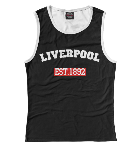 Женская майка с изображением FC  Liverpool Est.1892 цвета Белый