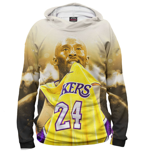 Мужское худи с изображением Коби Брайант цвета Белый