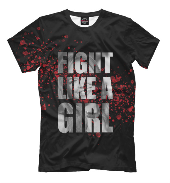Мужская футболка с изображением Fight like a Girl цвета Черный