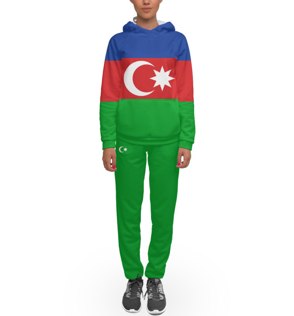 Женский спортивный костюм с изображением Азербайджан цвета Белый