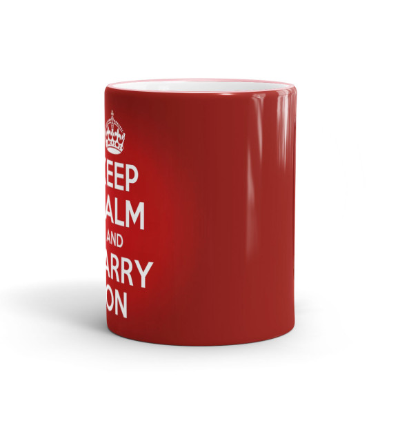 Кружка с изображением Keep calm and carry on цвета розовый