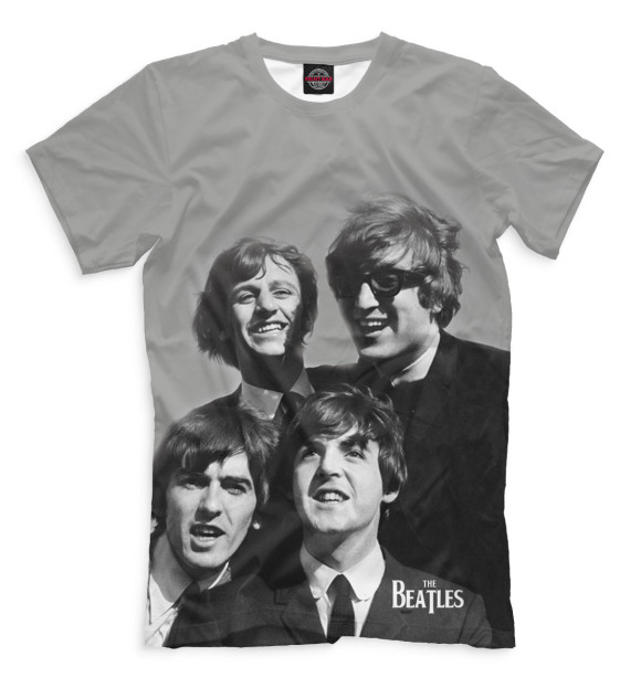 Мужская футболка с изображением The Beatles цвета Серый