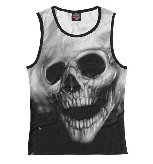 Женская майка с изображением Череп цвета Белый