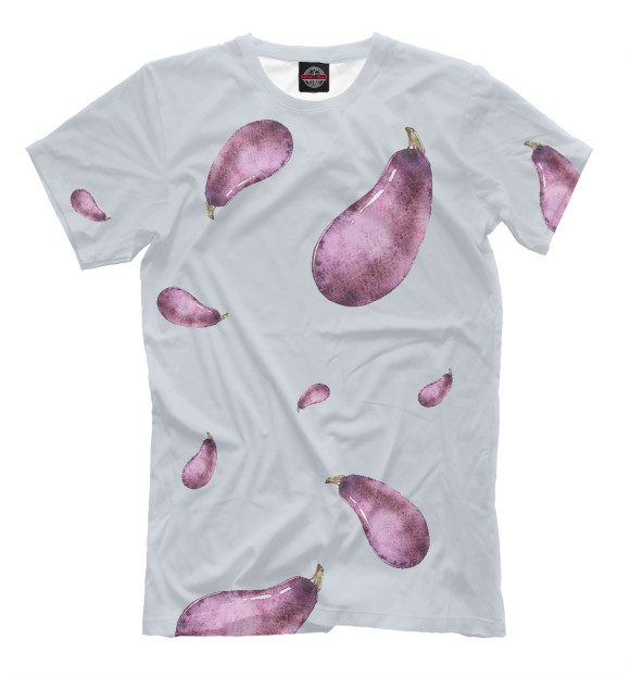 Мужская футболка с изображением Баклажан цвета Бежевый