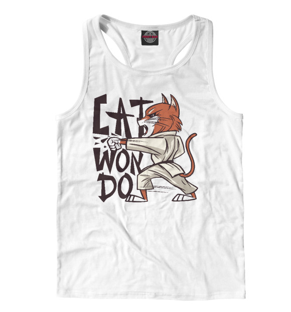 Мужская майка-борцовка с изображением Кот Вон До цвета Белый