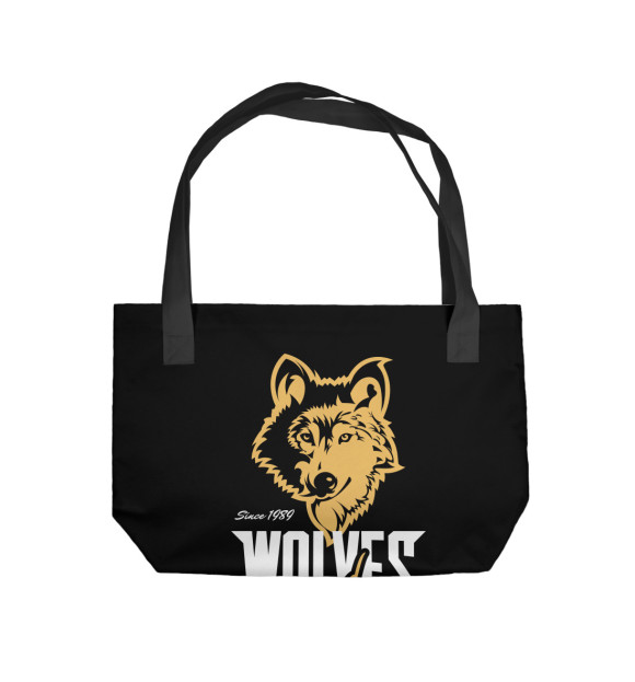 Пляжная сумка с притом Волк цвета  Пляжная сумка с изображением Волк цвета