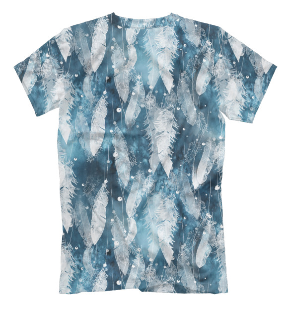 Футболка для мальчиков с изображением Перья цвета Белый