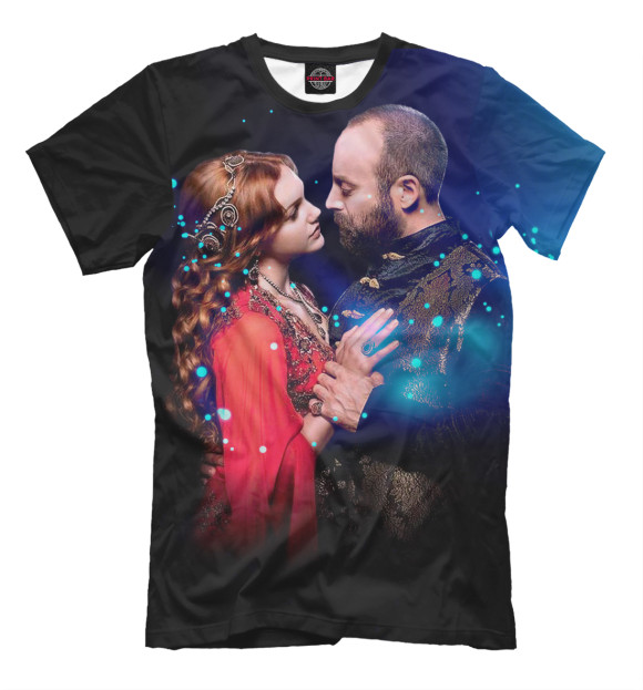 Мужская футболка с изображением Великолепный Век: Любовь на века цвета Черный