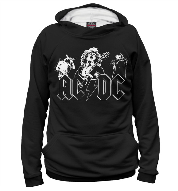 Женское худи с изображением AC/DC цвета Белый