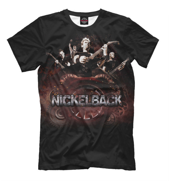 Мужская футболка с изображением Nickelback цвета Черный
