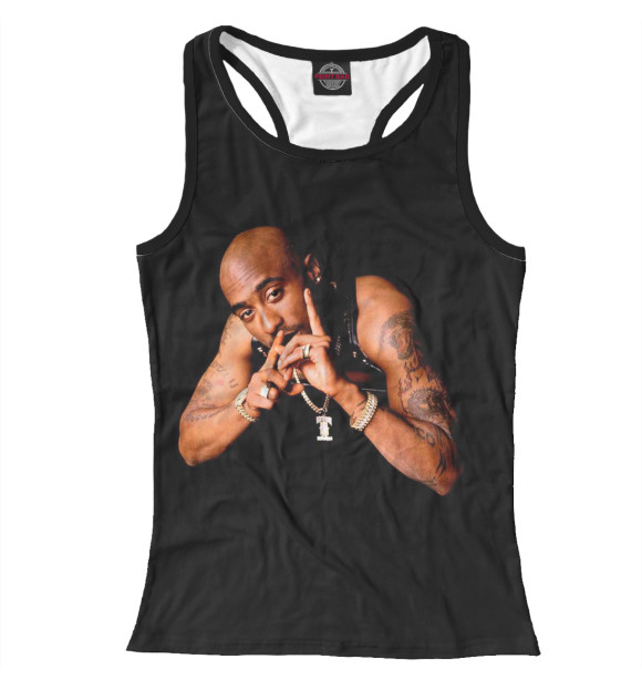 Женская майка-борцовка с изображением 2Pac цвета Белый